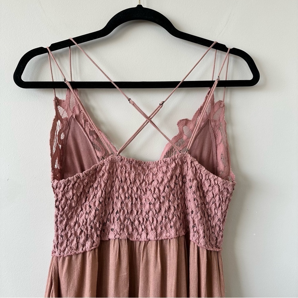 FREE PEOPLE-“One Free People” Adella Slip Mini Dress in Pink Rose (Size:Medium) - Picture 7 of 10